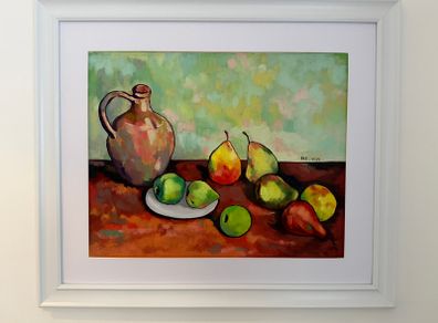 Still-life Oil painting in white frame