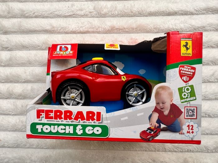 BB Junior Ferrari Car Press & Go Toy Red Kids Sports car approx. 13 cm. Length never used Please see photos