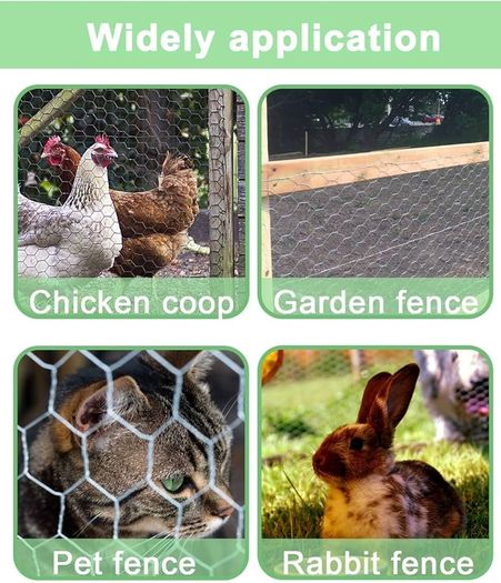 Chicken Wire Mesh  35CM by 15M Garden Animal Barrier Fence, 1 inch Mesh Fence for Pet,Rabbit,Poultry