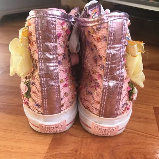 Pink Canvas High Top Trainers From Replay