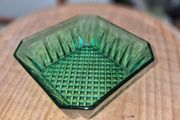Vintage Pair of green glass dishes