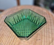 Vintage Pair of green glass dishes