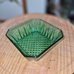 Vintage Pair of green glass dishes