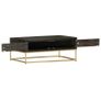 Coffee Table Black and Gold 90x50x35 cm Solid Mango Wood Image 8