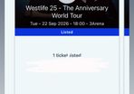 Westlife 3Arena. 5 tickets available, can be sold individually.