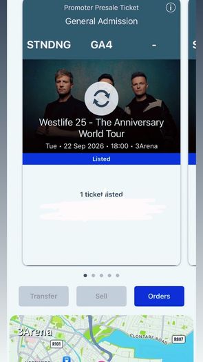 Westlife 3Arena. 5 tickets available, can be sold individually.