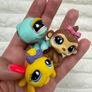 Set of 3 LPS Littlest Pet Shop 593 Yellow Spider Purple Bow 613 Turtle Monkey 600 Used PLease see pictures Image 4