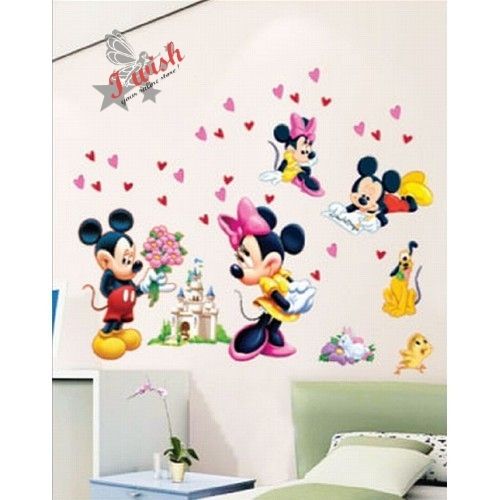 Nice Mickey Mouse Love Minnie Wall Stickers for Children's Room.