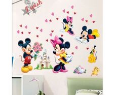 Nice Mickey Mouse Love Minnie Wall Stickers for Children's Room.