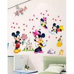 Nice Mickey Mouse Love Minnie Wall Stickers for Children's Room.