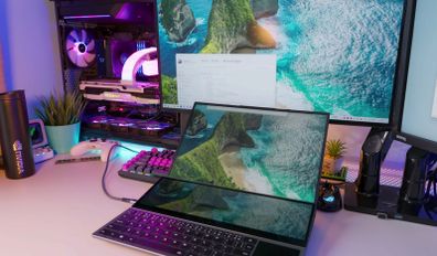 Productivity Laptop 2 Screens (16" + 14" 4K Touch) | Desktop Replacement | 10th Gen i7 | 32GB RAM | 1TB SSD