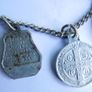Antique catholic Saints religious many pendants family heirloom necklace Image 6