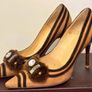 Brown Heels with Faux Fur Detail - Elegant Pointed Toe SIZE 5/38 Image 4