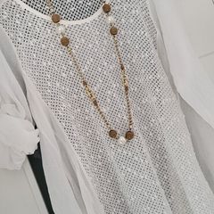 Boutique white cotton and lace long sleeve top - ONE SIZE (Fit 10-16UK)