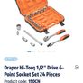 Draper Hi-Torq 1/2" Drive 6-Point Socket Set 24 Pieces Image 2