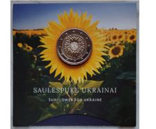 Latvia 2 Euro Base Metals Brilliant Uncirculated Coin 2023 - Sunflower for Ukraine - Commemorative 2 euro coins