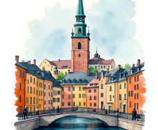 Stockholm Wall Art Print, Travel Poster