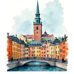 Stockholm Wall Art Print, Travel Poster
