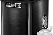 Ice Cube Machine Stainless Steel 12 kg - 24 h Ice Cube Maker 2.2 Litre Water Tank Ice Maker LED Display &amp; Self-Cleaning Function 2 Ice Cube Sizes (Silver)
