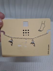 Silver dolphin anklet