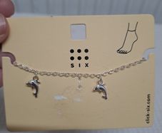 Silver dolphin anklet