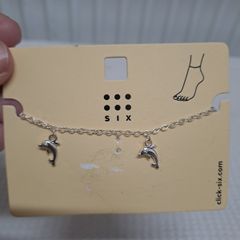Silver dolphin anklet