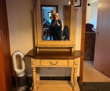 Farmhouse Style Hall Table with Mirror