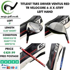 Titleist TSR3 Driver / 9 Degree / Ventus Red TR Velocore 6-X X-Stiff / Left Hand