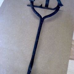 Large Irish blacksmith made branding iron with brass letters LD