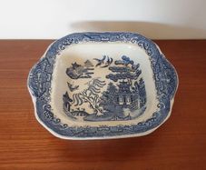 Lovely Blue and White Transferware Willow Pattern Lidless Open Vegetable Dish, Unknown Maker, Most Likely Staffordshire Made