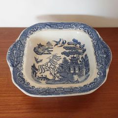 Lovely Blue and White Transferware Willow Pattern Lidless Open Vegetable Dish, Unknown Maker, Most Likely Staffordshire Made
