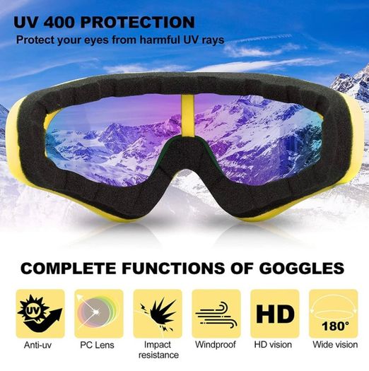 Ski Goggles, Motorcycle Goggles, 3 Pack Snowboard Snow Goggles for Men Women Adult Youth (FREE POSTAGE)