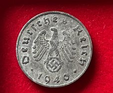 Germany 1940, 10 Reichspfennig WWII Coin