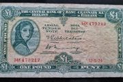 1974 Lady Lavery 1 pound banknote