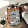 Chest of Drawers, Dresser with 4 Fabric Drawers - Grey and Rustic Brown Image 4