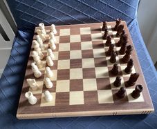 Wooden Chess and Draughts Set