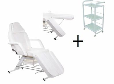 Beauty Bed With Drawers plus trolley/shelf
