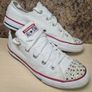 girls CONVERSE ALL STAR BLING low canvas trainers runners size UK 2 EU 34 youths Image 2