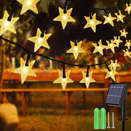 40ft 100 LED Solar Star String Lights Outdoor Solar Powered Star Fairy Lights Waterproof 8Modes Decorative Light for Garden Patio Yard Home Wedding Party Festival (FREE SHIPPING)