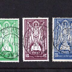 1942-43 Ireland St Patrick 1s6d, 5s & 10s Definitive Stamps Used