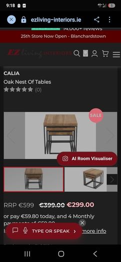 nest of tables solid oak tops