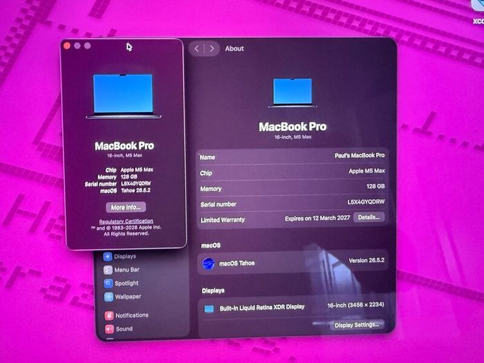 MacBook Pro M5 Max (16 inch) 128GB 2TB