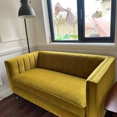 Yellow/Mustard Velvet Couch