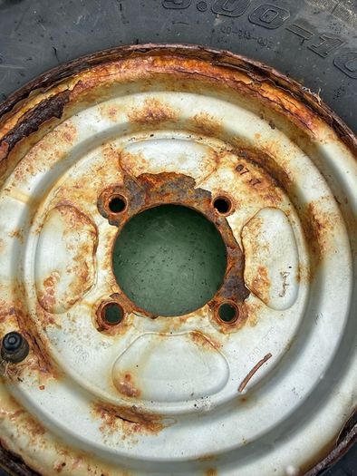 Two trailer wheels
