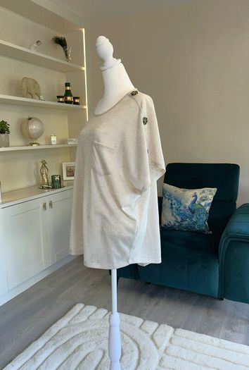 Brand-new Beige Short Sleeved Top