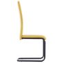 Cantilever Dining Chairs 4 pcs Yellow Fabric Image 4