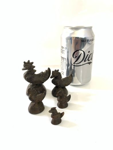 Antique 19th century Burmese bronze opium weights