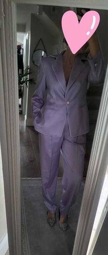 ESCADA Mauve Wool Mix Trouser Suit Sz 40 (Fit 12UK)