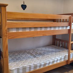Solid Pine Bunk Beds - includes two single mattresses