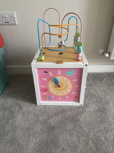 wooden activity cube
